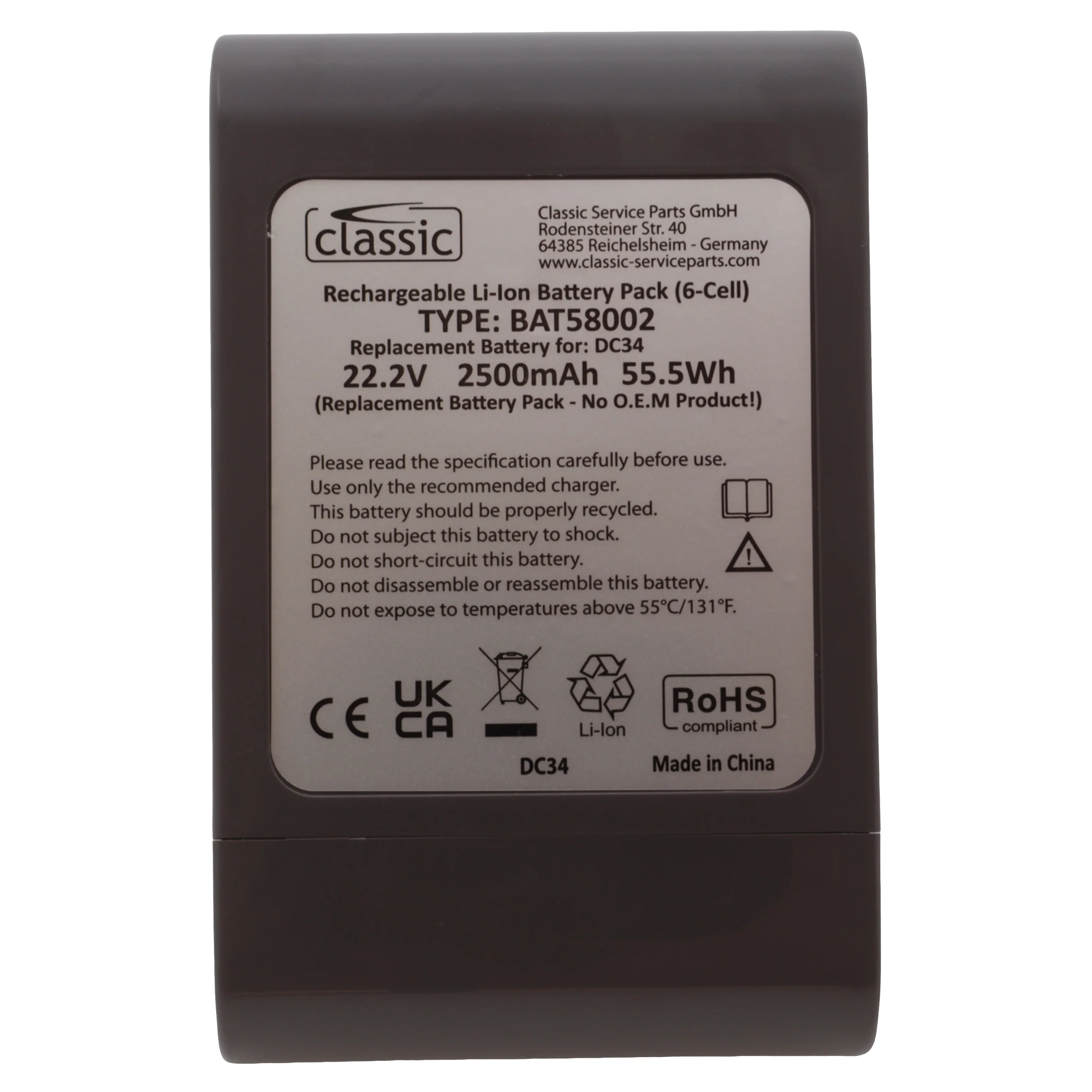 Batteria 22.2V 2500mAh per scopa aspirapolvere Dyson DC31 DC34 DC35 DC45 NOTE! - Image 3