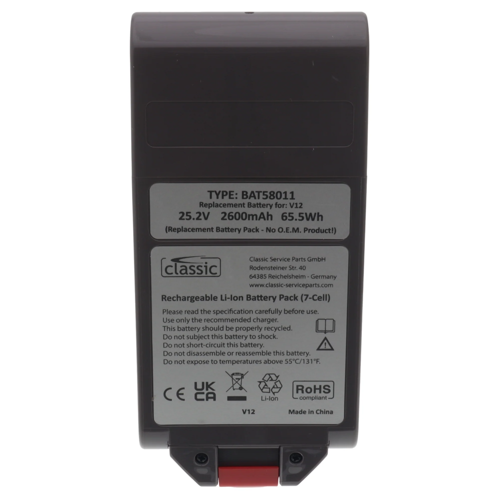 Batteria 25.2V 2600mAh per scopa aspirapolvere Dyson V12 SV20 SV26 SV30 - Image 6