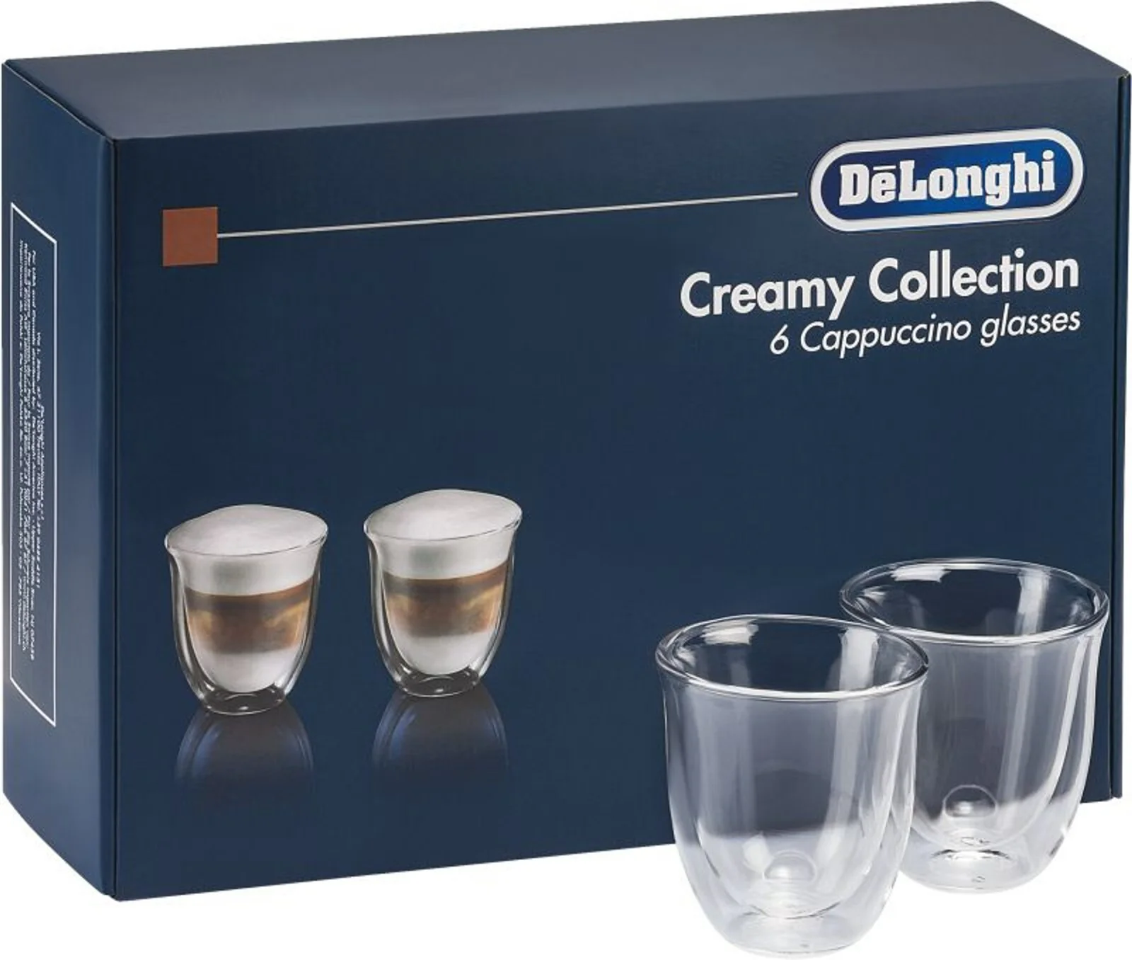 Delonghi Creamy set 6x tazze cappuccino caffè 270ml vetro termiche doppia paret - Image 2