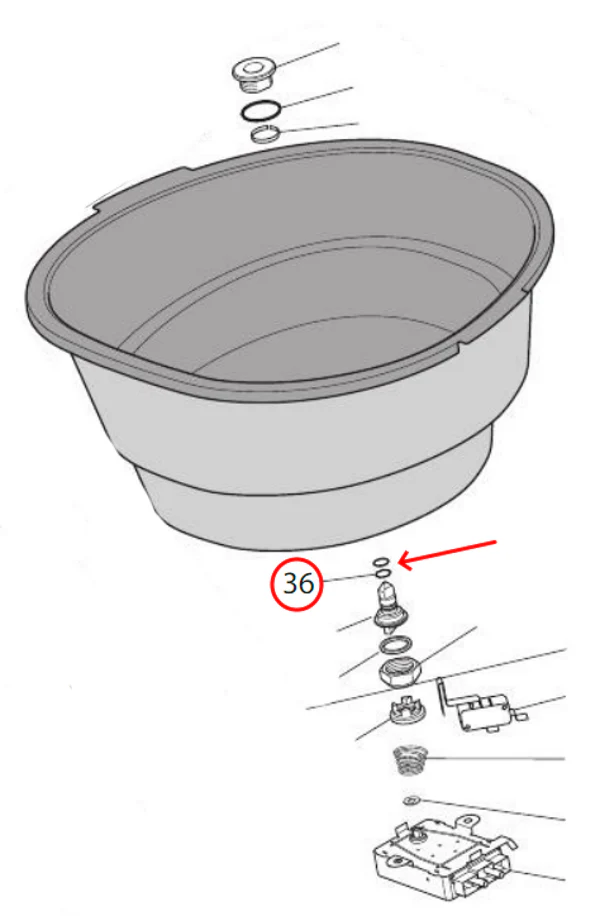 Delonghi guarnizione 12mm perno vasca friggitrice Friggimeglio RotoFry Diva F88 - Image 2