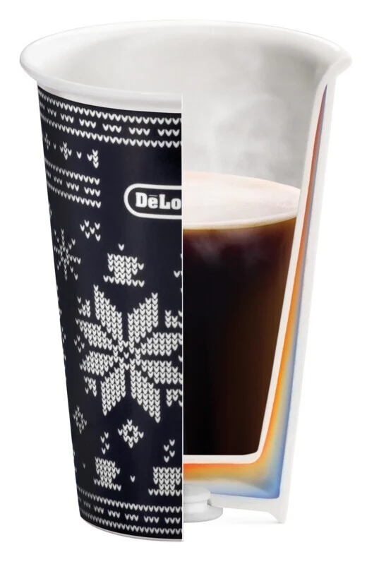 Delonghi tazza Winter ceramica termica doppia parete 300ml coperchio silicone - Image 3