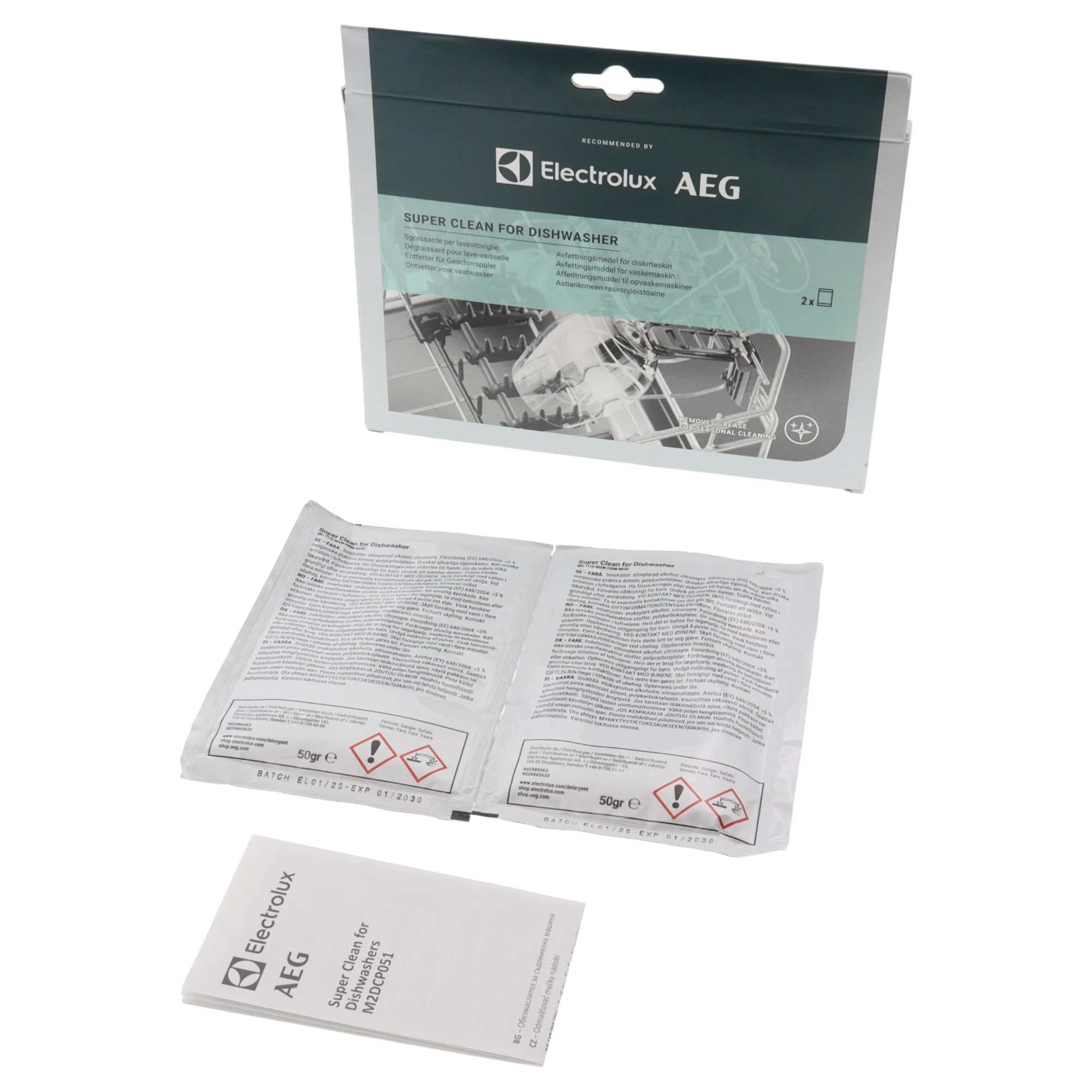 Electrolux 2x polvere Super Clean sgrassante sanificante per lavastoviglie potente