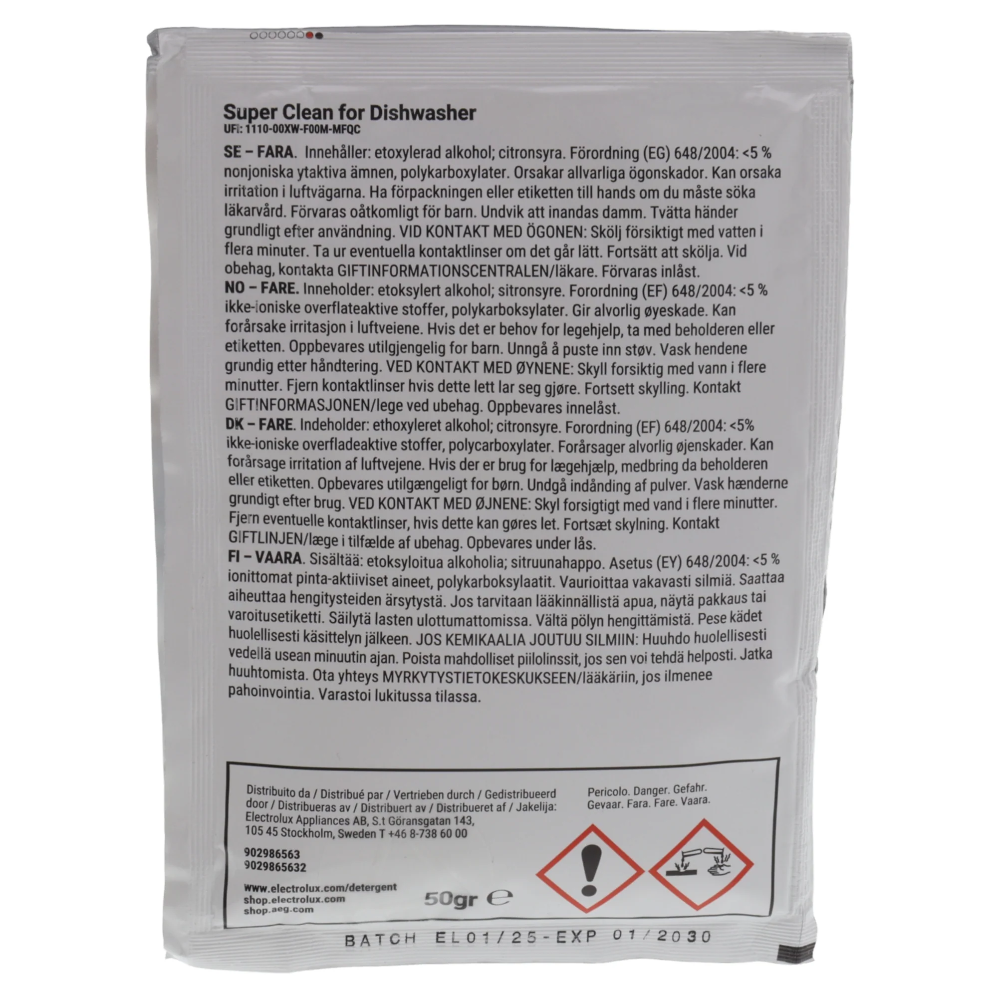 Electrolux 2x polvere Super Clean sgrassante sanificante per lavastoviglie potente - Image 3