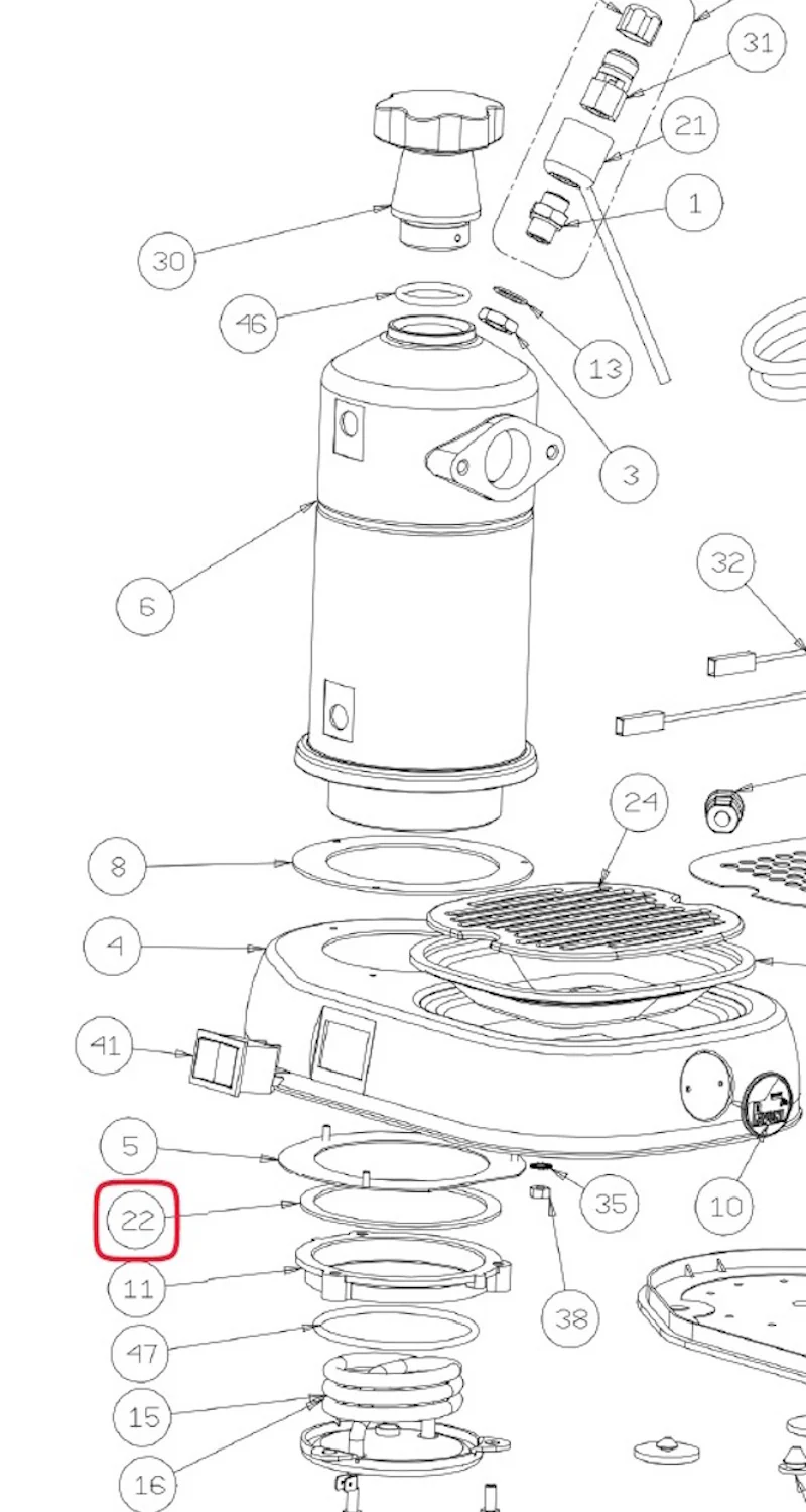 La Pavoni guarnizione caldaia 93mm macchina caffè Europiccola Professional Stradivari - Image 6