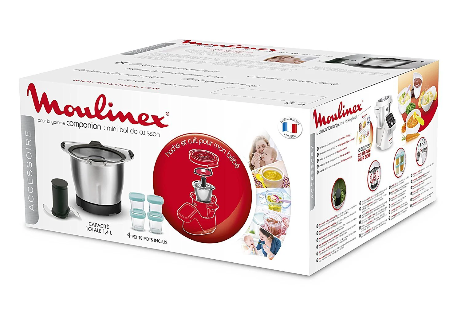 Moulinex accessorio mini ciotola tritatutto 1,4L + 4 ciotole Companion XF387 HF - Image 7
