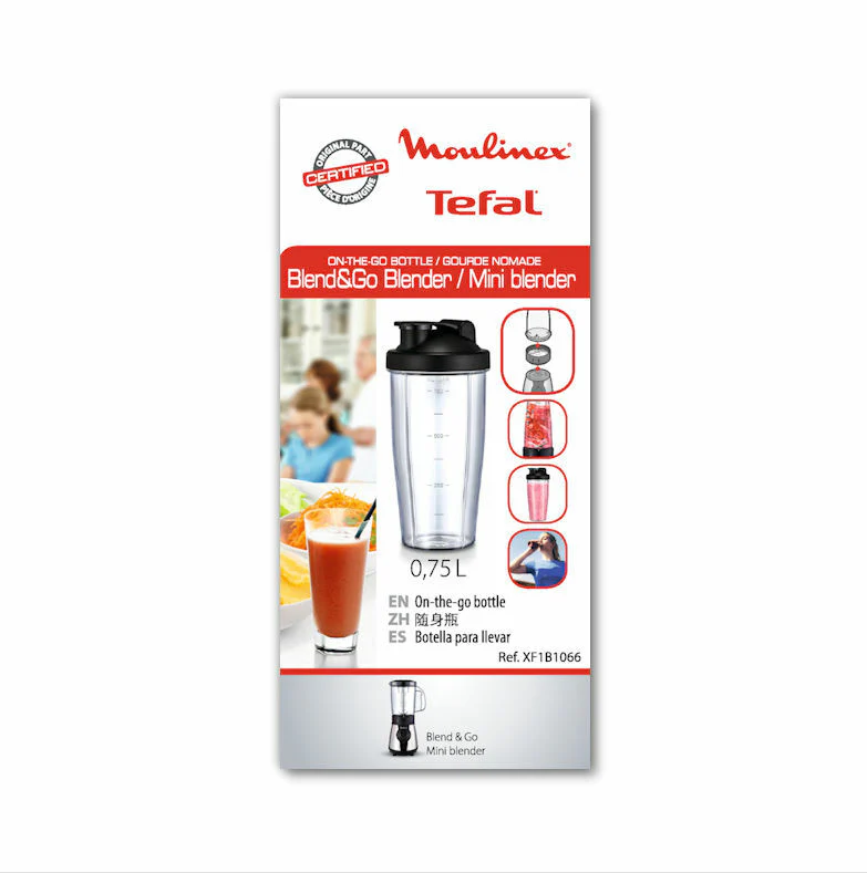 Moulinex Tefal bottiglia on-the-go 0.75L frullatore ActiMix Nomade BlendGo LM1B - Image 2