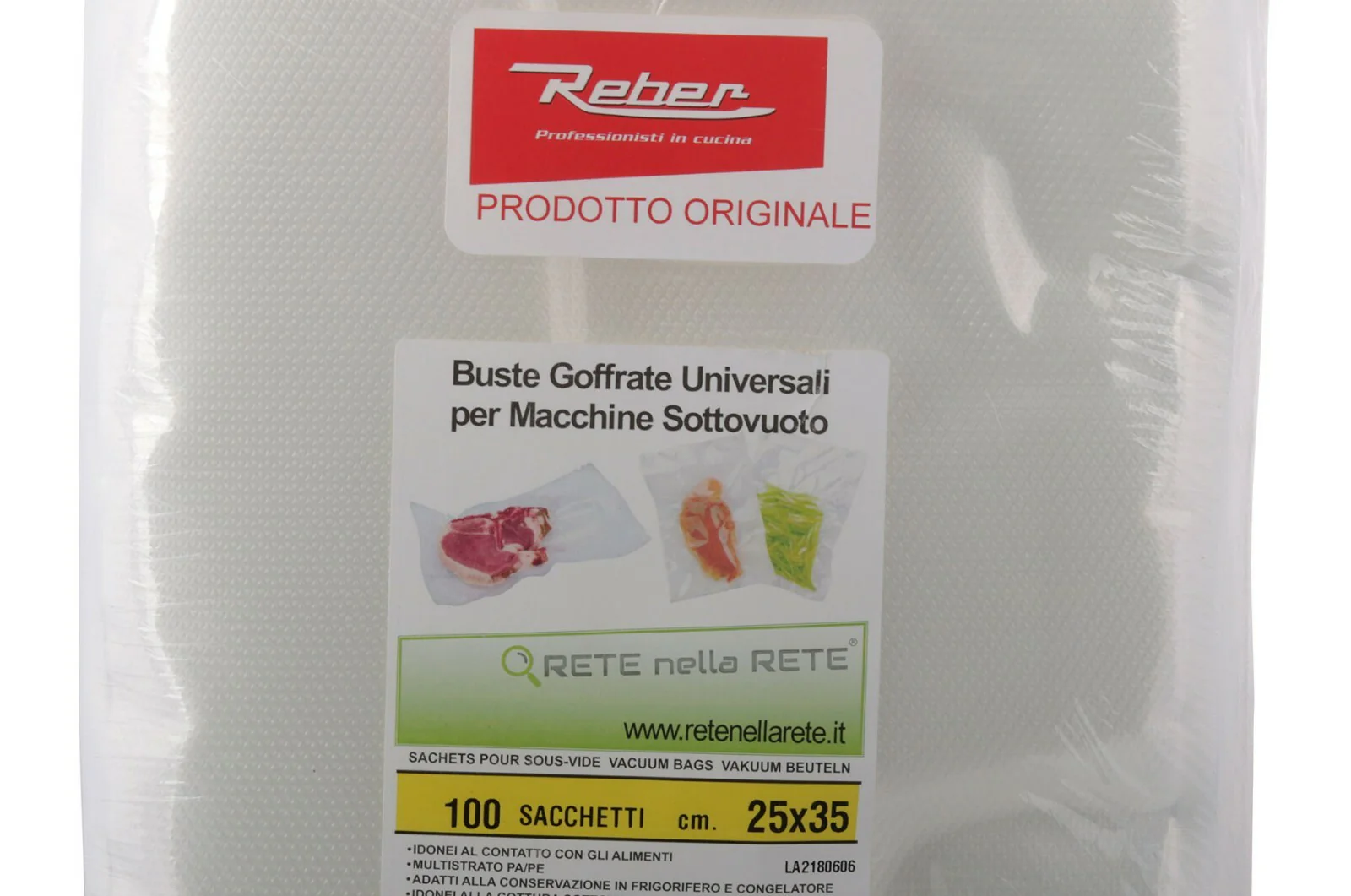 Reber RNR 100x sacchi goffrati 35x25 cm macchina sottovuoto Artus EcoPro Family - Image 4