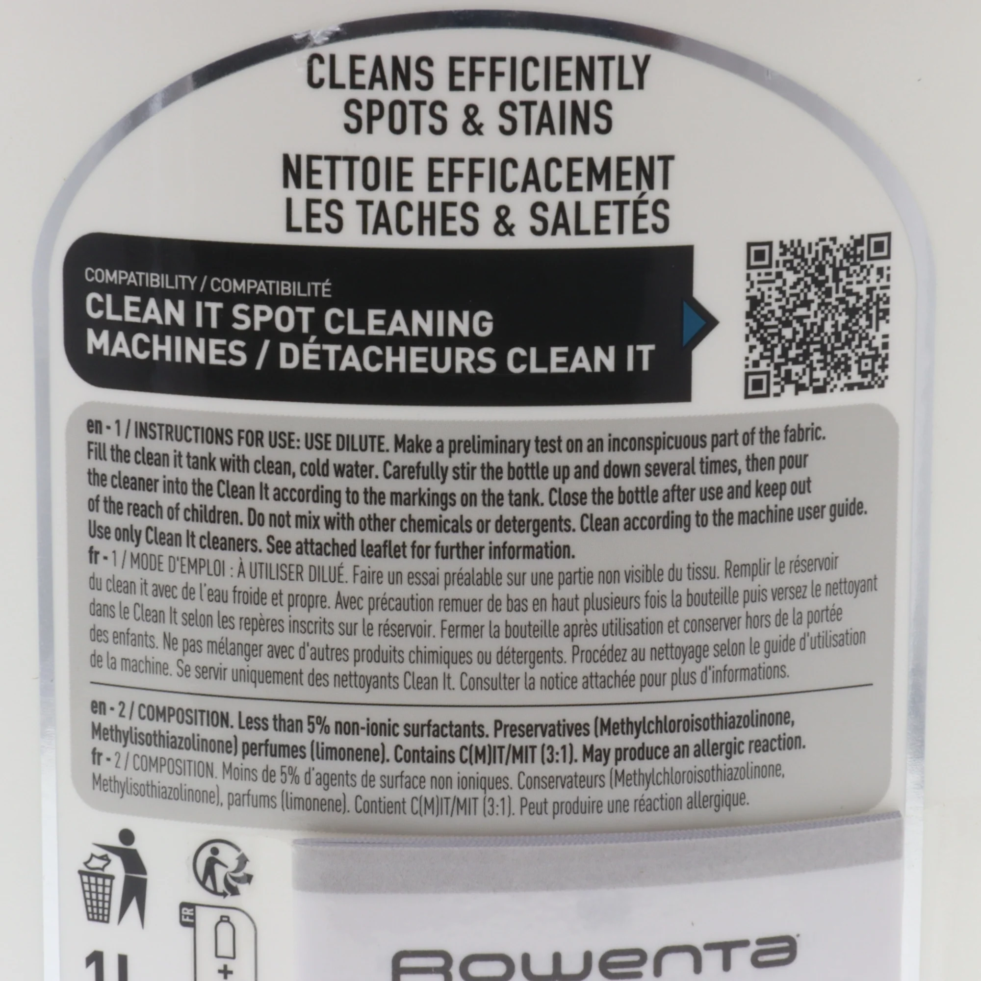 Rowenta detergente 1L pet animali lavatappeti Clean It IN5010 IN5020 IZ5020 - Image 3
