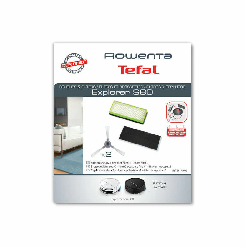 Rowenta filtro HEPA spazzole robot aspirapolvere Explorer 80 RR7747 RR7755 - Image 2