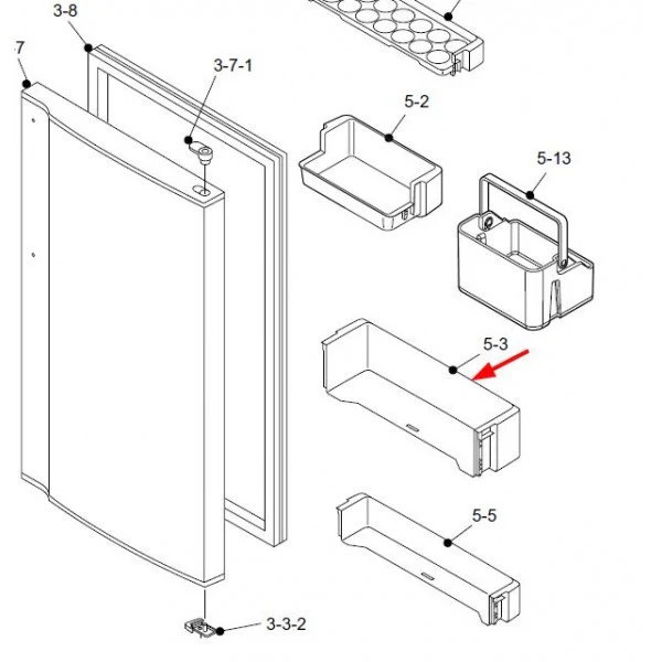 Sharp mensola balconcino bottiglie frigo SJ300 SJ31S SJ340 SJ35S SJ380 SJK34S - Image 4