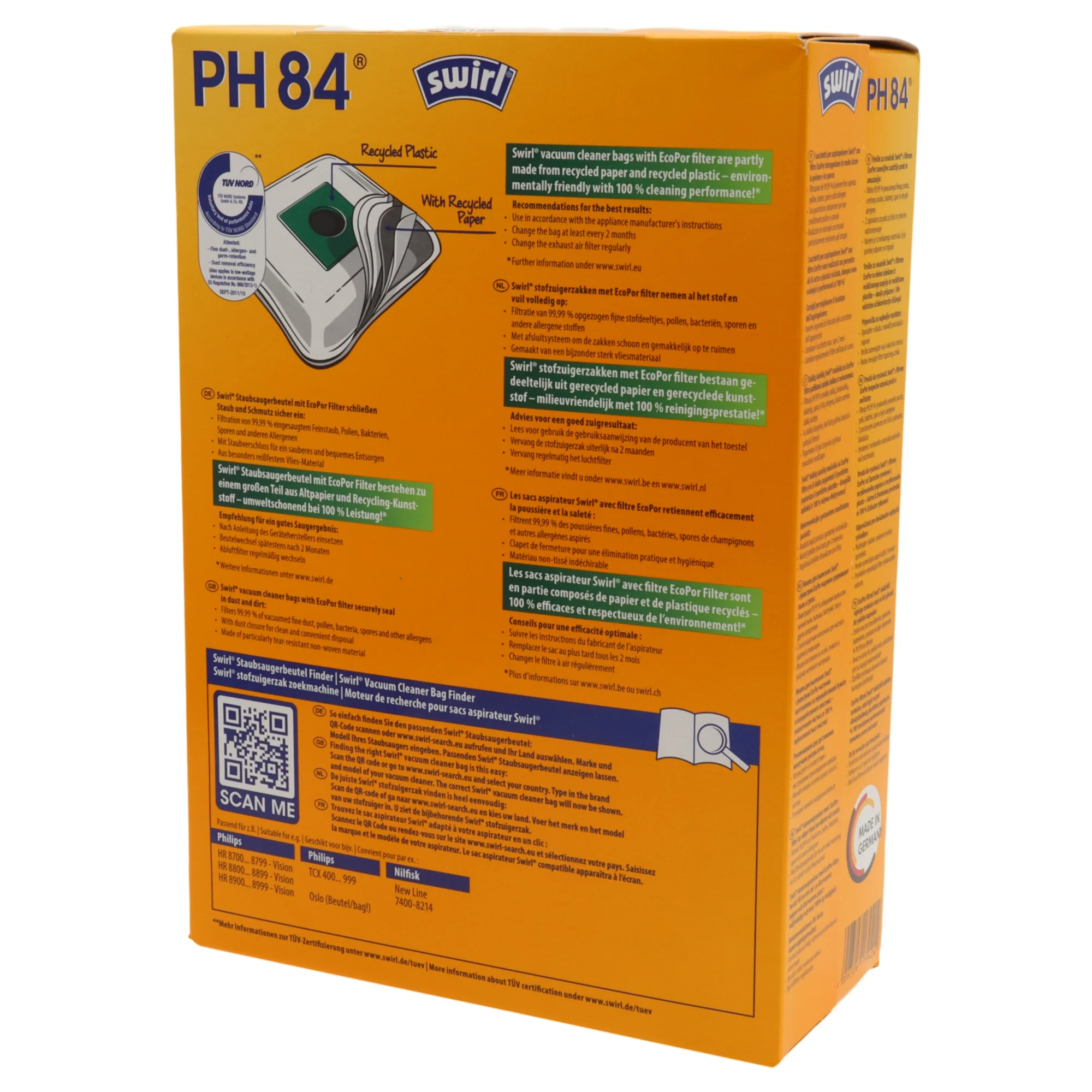 Swirl PH84 4 sacchi microfibra aspirapolvere Philips Oslo Vision Silence Nilfis - Image 2