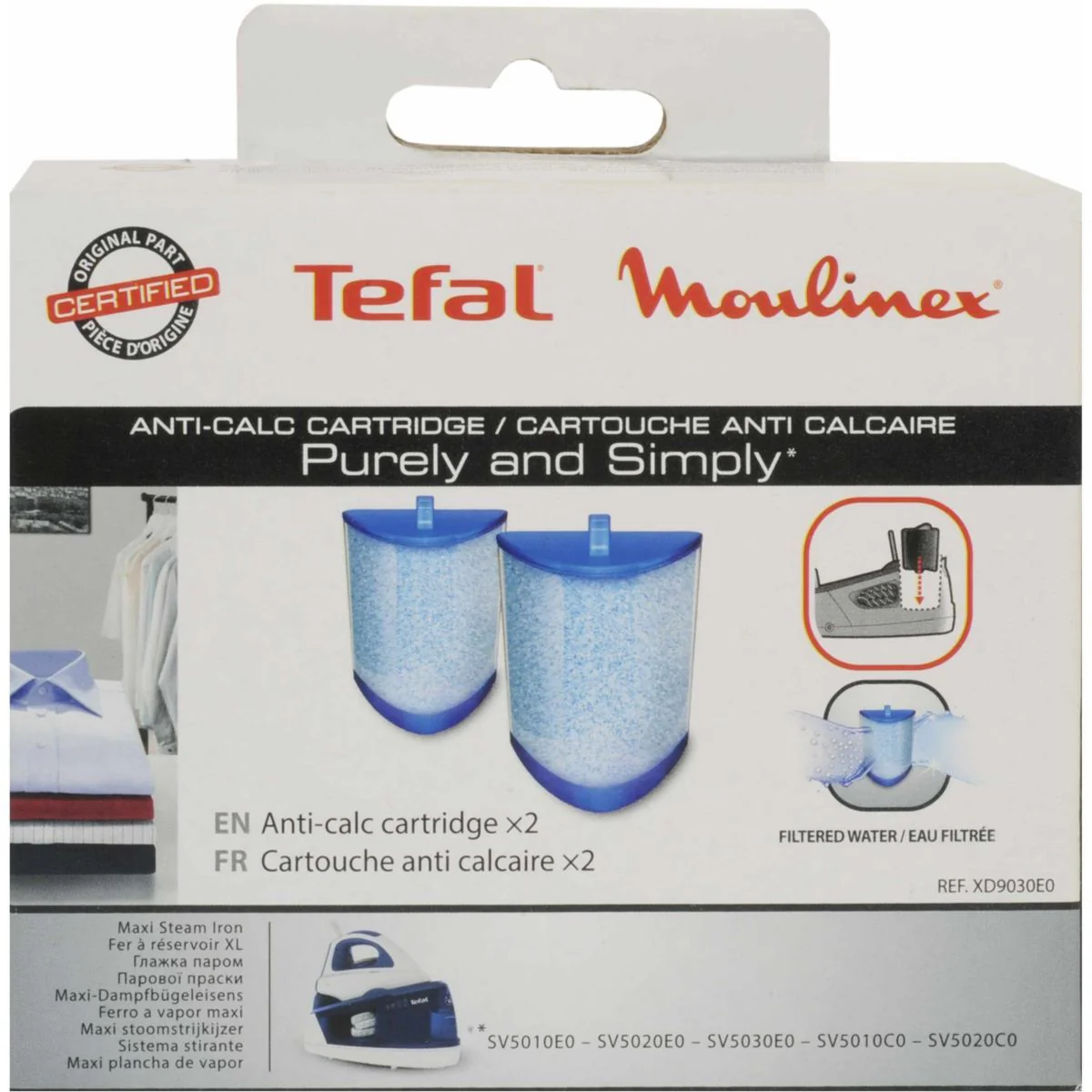 Tefal 2x cartuccia filtro acqua ferro Purely Simply SV5005 SV5020 SV5022 SV5030 - Image 4