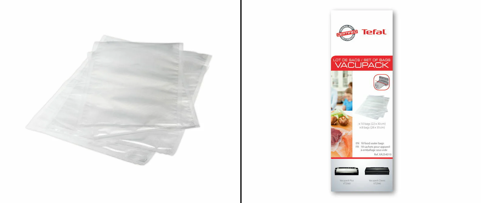 Tefal kit sacchi goffrati 22x30 28x35 sottovuoto Vacupack Fresh Lock VT2550 VT25