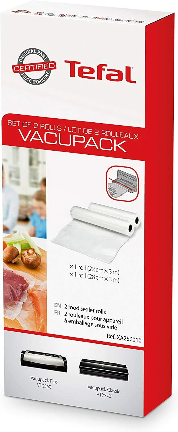 Tefal rulli sacchi goffrati 22 28 cm x 3mt sottovuoto Vacupack Fresh Lock VT2550 - Image 2